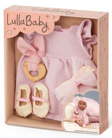 LULLABABY rožinė suknelė su galvos juosta lėlei, LBY7684Z 
