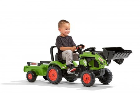 FALK pedalais minamas traktoriukas Claas su priekaba ir ekskavatoriumi,  2040AM 2040AM
