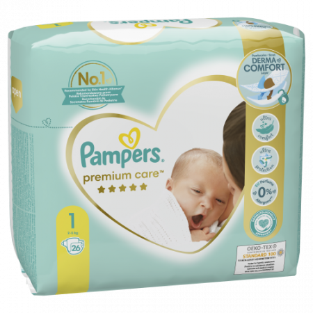 PAMPERS sauskelnės, Premium Care dydis 1, 26 vnt, 81765753 81765753