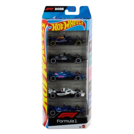 HOT WHEELS 1:64 penkių F1 bolidų rinkinys, JLN11 