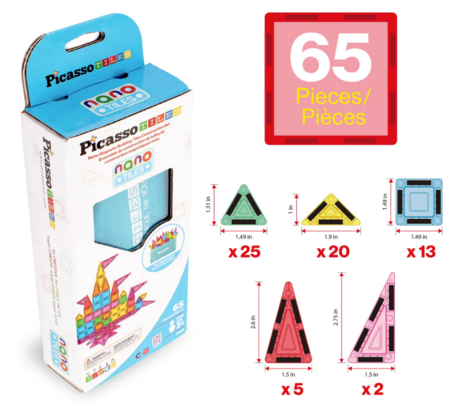 PICASSO TILES Magnetinis konstruktorius Construction set with Pencil box 65 det., PN03 