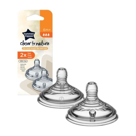 TOMMEE TIPPEE Natural Start  žindukas greitos srovės EASI-VENT, su sterilizavimo funkcija 2 vnt., 42112453 42112452