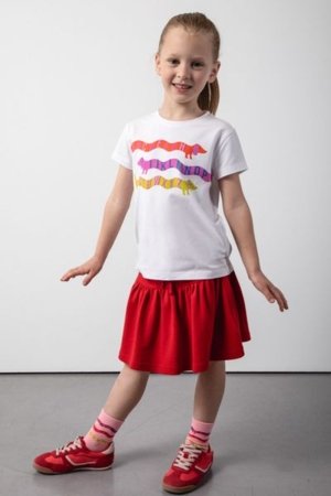 COCCODRILLO marškinėliai ACADEMY GIRL KIDS, balti, cm 