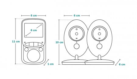 LIONELO mobili auklė su kamera, Babyline, LOC-BABYLINE 5.1 WHITE LOC-BABYLINE 5.1 WHI