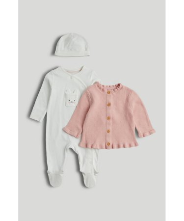 MOTHERCARE šliaužtinukas, megztinis ir kepurė, AV43101 62 cm 