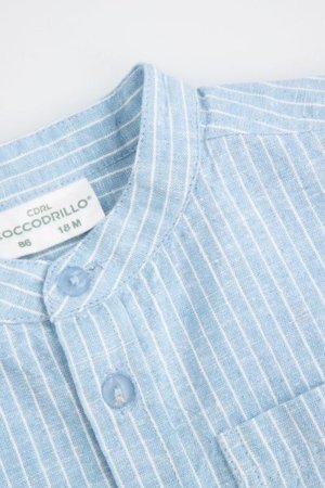 COCCODRILLO marškiniai ilgomis rankovėmis HAPPY RETRO BOY NEWBORN, mėlyni, WC5136201HBN-014-086, 86 cm 