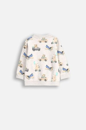 COCCODRILLO marškinėliai ilgomis rankovėmis MONOCHROME BOY NEWBORN, pilki, WC5143102MBN-019-086, 86 cm 