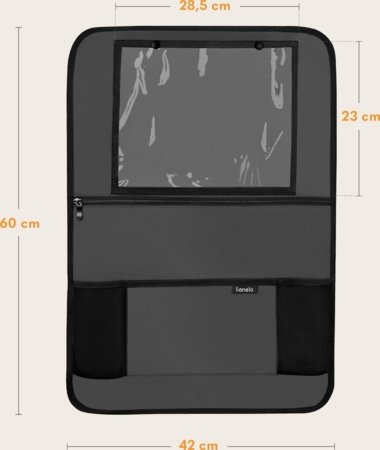 LIONELO automobilinės sėdynės daiktų krepšys, Grey, LO-SEATORGANIZER 