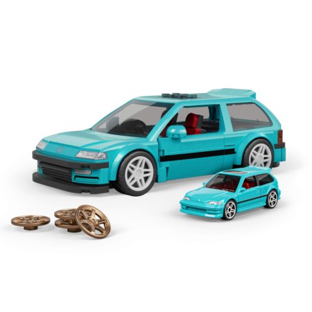 MATTEL BRICK SHOP HOT WHEELS 1:32 Honda Custom ’90 Civic EF konstruktorius, JHF62 