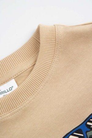 COCCODRILLO marškinėliai ilgomis rankovėmis, smėlio spalvos, WC6143102NBK-002-104, 104 cm 