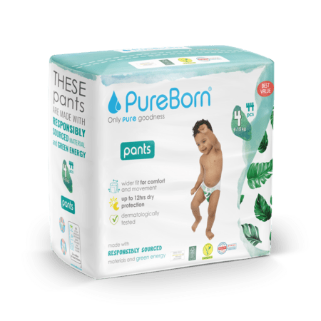 PUREBORN sauskelnės-kelnaitės, Pull ups, 4 dydis, 7-12kg, 44 vnt. 6297001096543