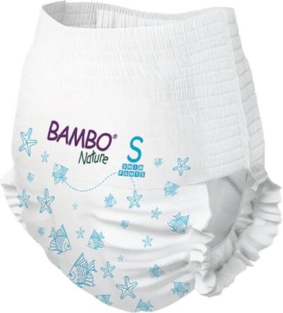 BAMBO NATURE maudymosi sauskelnės-kelnaitės, Small, 7-12 kg, 12 vnt, BAMBN8596 