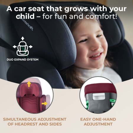 KINDERKRAFT automobilinė kėdutė XPAND 2 ISOFIX I-SIZE, cherry pearl, KCXPAN02RED0000 MSMU4177270