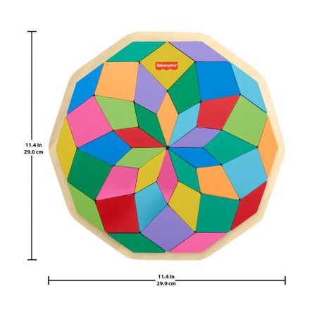 FISHER-PRICE Wood medinė dėlionė mandala, HXT94 
