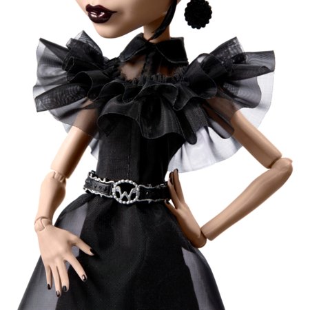 MONSTER HIGH X WEDNESDAY lėlė Trečiadienė juoda suknele, HXJ03 