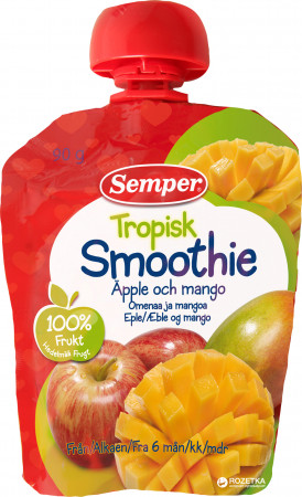 SEMPER SMOOTHIE tropinių vaisių tyrė 6m+ 90g 119272 119272