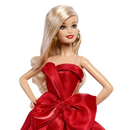 BARBIE HOLIDAY kolekcinė lėlė raudona suknele, JJX65 