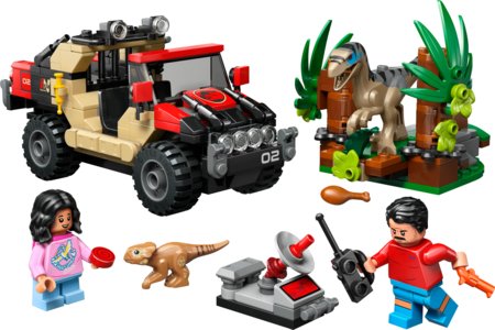 76972 LEGO® Jurassic World™ Velociraptorius ir pabėgimas visureigiu 