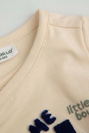 COCCODRILLO smėlinukas ilgomis rankovėmis SAGE TIME BOY NEWBORN, kreminės, WC5112601SBN-002-074, 74 cm 