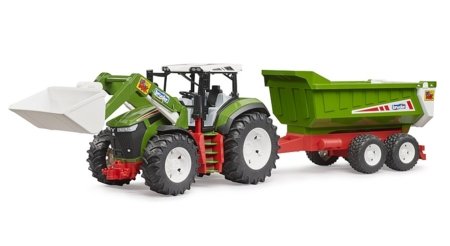 BRUDER traktorius su priekiniu krautuvu ir savivarte priekaba Roadmax, 3452 
