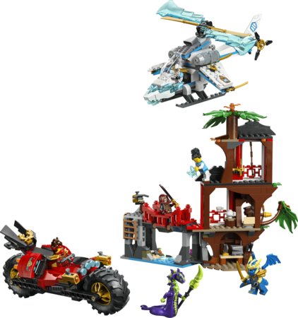 71857 LEGO® NINJAGO® Nindzių transporto priemonės ir namelio medyje gynyba 