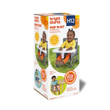 BRIGHT STARTS maitinimo kėdutė - busteris POP 'N SIT, GREY, 17198 