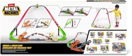 METAL MACHINES trasos ir 2 automobilių žaidimo rinkinys Smash & Crash, 1 serija, asort., 67132 