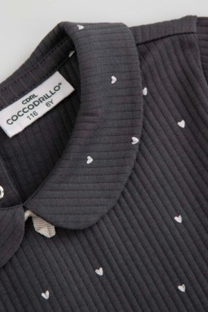 COCCODRILLO suknelė trumpomis rankovėmis, pilka, WC6129201HGK-020-104, 104 cm 