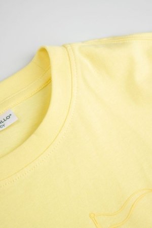 COCCODRILLO marškinėliai trumpomis rankovėmis, geltoni, WC6143201FGJ-004-134, 134 dydis 