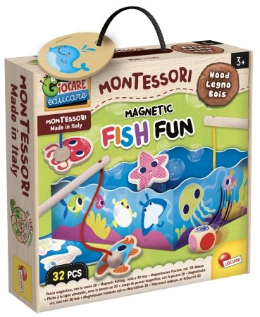 LISCIANI MONTESSORI BABY magnetinis žvejojimo žaidimas Fish Fun 32vnt., 98354 