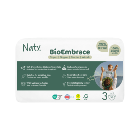NATY sauskelnės BioEmbrace, 3 dydis, 4-9 kg., 50 vnt., 8000253 