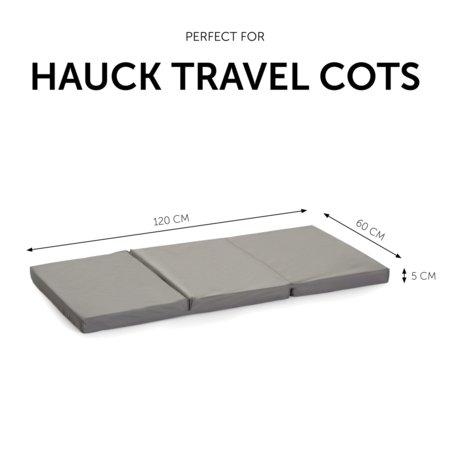 HAUCK sulankstomas kelioninis čiužinys, 120x60 cm., Grey, 890929 