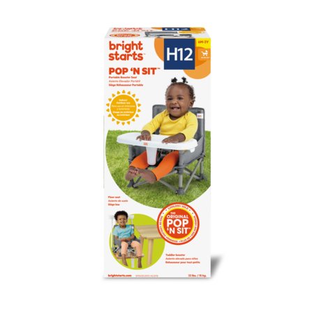 BRIGHT STARTS maitinimo kėdutė - busteris POP 'N SIT, GREY, 17198 