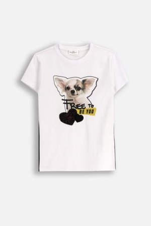COCCODRILLO marškinėliai CRAFT PUNK GIRL JUNIOR, balti, ZC5143202CGJ-001-164, 164 cm 