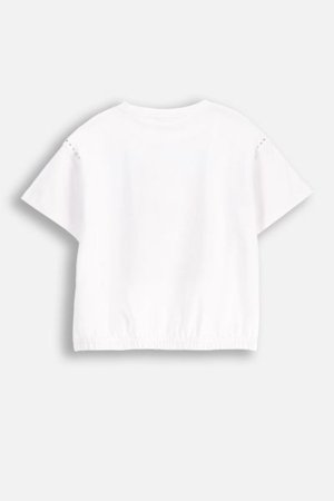 COCCODRILLO marškinėliai trumpomis rankovėmis REBEL GIRL KIDS, balti, WC5143204RGK-001-122, 122 cm 