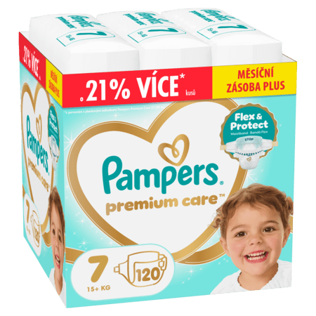 PAMPERS sauskelnės Premium Care Monthly, 7 dydis, 15+kg, 120 vnt., 80883545 