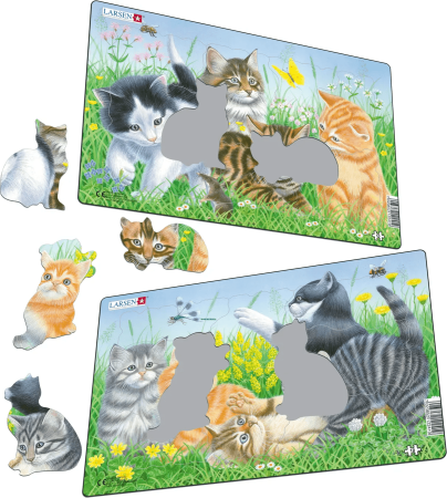 LARSEN dėlionė Mieli katinai, midi,  10 vnt., 2 skirtingi dizainai, CU5 