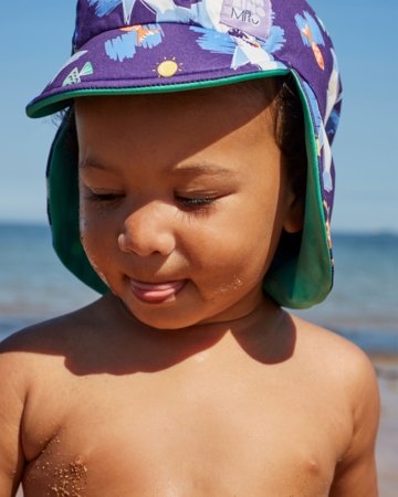 BAMBINO MIO dvipusė paplūdimio kepurė nuo saulės 1-3 m., sand squad, SWHAT1-3YSAN 