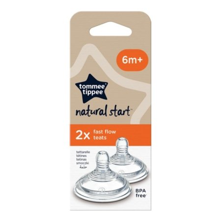 TOMMEE TIPPEE Natural Start  žindukas greitos srovės EASI-VENT, su sterilizavimo funkcija 2 vnt., 42112453 42112452