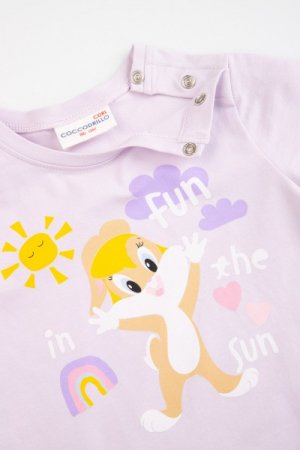 COCCODRILLO marškinėliai trumpomis rankovėmis LICENCE GIRL, violetiniai, WC3143213LIG-016 WC3143213LIG-016-062