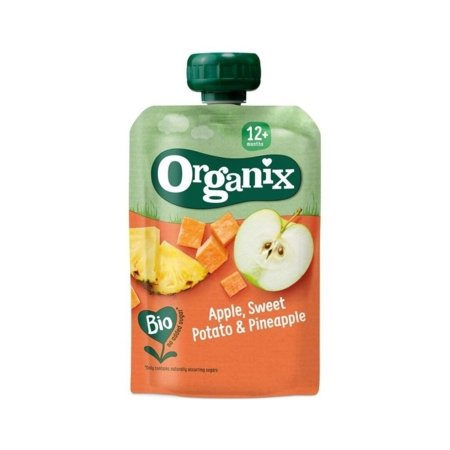 ORGANIX EKO RTE tyrė su obuoliai, saldžia bulve ir ananasais, 12 mėn., 100 g., 119617 