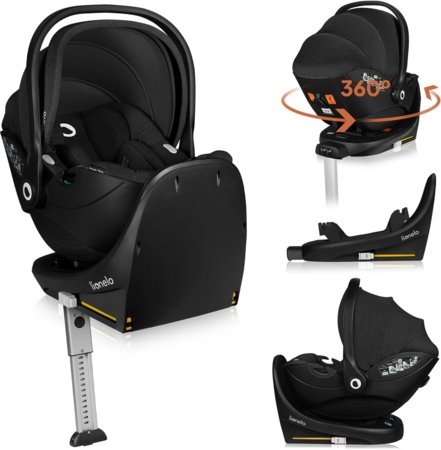 LIONELO automobilinė kėdutė su ISOFIX baze MOXIE I-SIZE, Black carbon, 40-87 cm. 