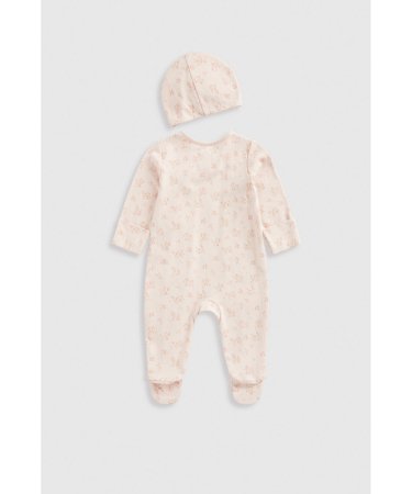 MOTHERCARE šliaužtinukas ilgomis rankovėmis, kepurė ir migdukas, IF318 74 