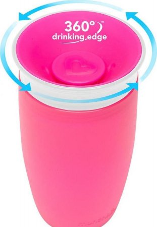 MUNCHKIN puodelis, Miracle 360, rožinis, 12mėn+, 296ml, 90073 1102902