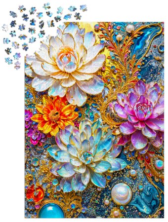 ENJOY PUZZLE dėlionė PERLAMUTRINĖS VANDENS LELIJOS, 1000 dalių, 68x48 cm, Enjoy-2244 