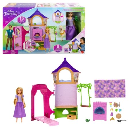 DISNEY PRINCESS lėlės Auksaplaukės ir bokšto rinkinys, HLW30 HLW30