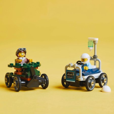 60459 LEGO® City Great Vehicles Lėktuvo ir ligoninės lovos lenktyninių automobilių pakuotė 