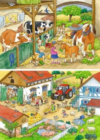 RAVENSBURGER PUZZLE dėlionė Diena ūkyje, 2x24 det., 09195 9 