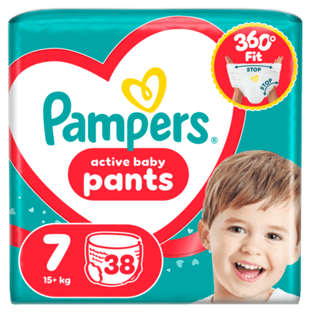 PAMPERS sauskelnės-kelnaitės, dydis 7, 38 vnt, 15+kg, 81748920 81748920