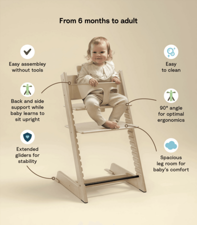 STOKKE maitinimo kėdutė su buomeliu ir paminkštinimu TRIPP TRAPP, storm grey, nordic grey, 685200 
